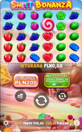 Zmiana stawki zakładu w Sweet Bonanza