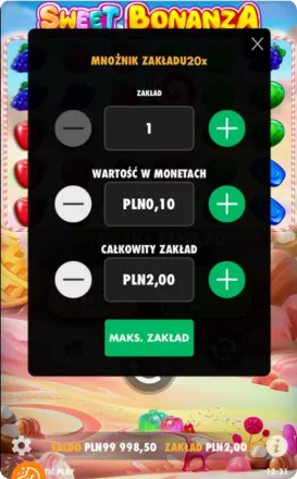 Wygrana w grze Sweet Bonanza i zakup funkcji bonusowej