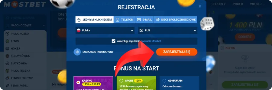 Rejestracja konta w kasynie