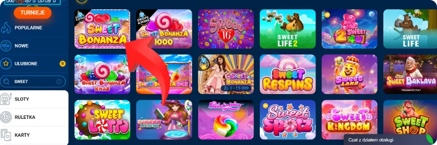 Wyszukiwanie gry Sweet Bonanza
