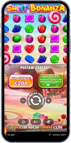 Dwa symbole scatter Sweet Bonanza